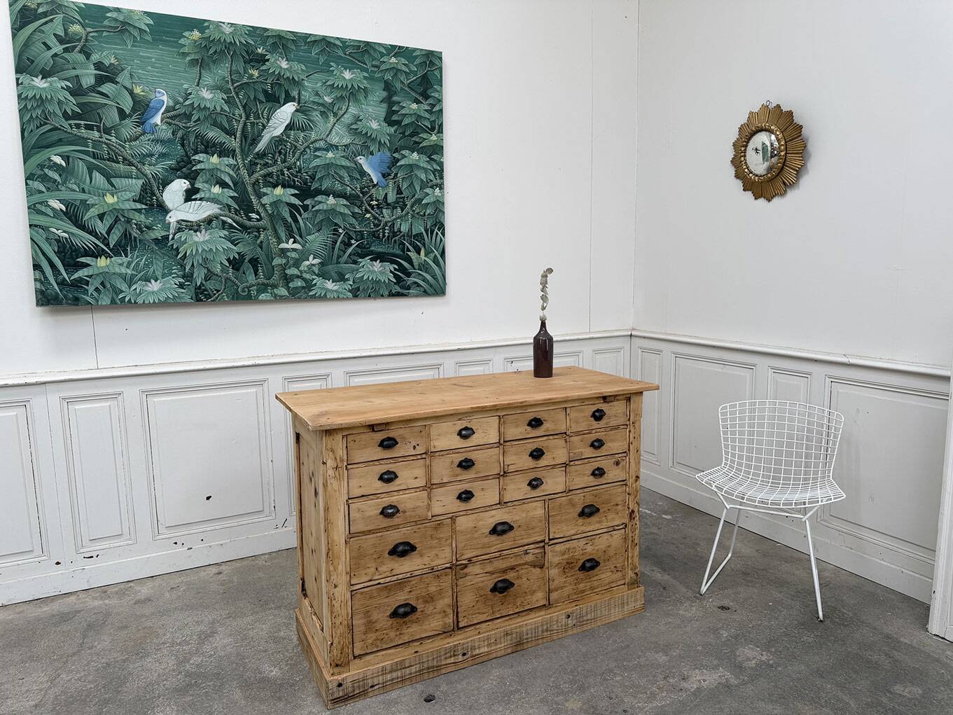 Trade cabinet with 18 drawers from 1900