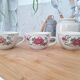 Chi Kiang Stoneware vintage flower mugs