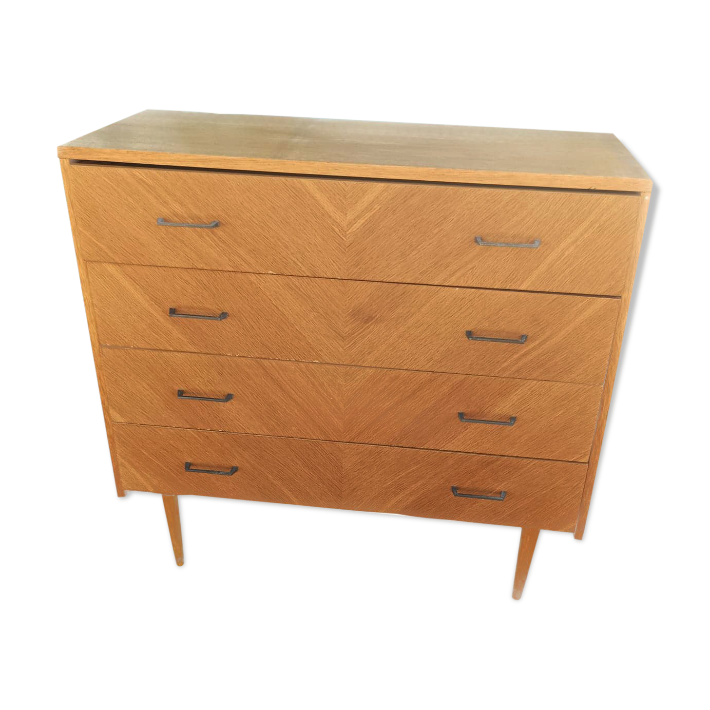 Commode furniture sideboard light wood 4 drawers Scandinavian vintage
