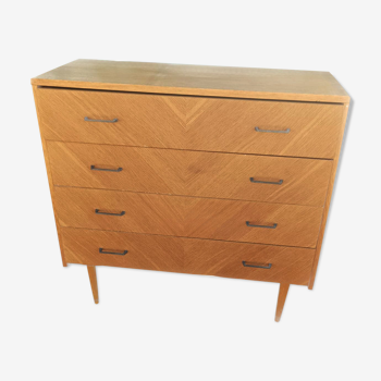 Commode furniture sideboard light wood 4 drawers Scandinavian vintage