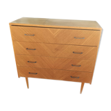 Commode furniture sideboard light wood 4 drawers Scandinavian vintage