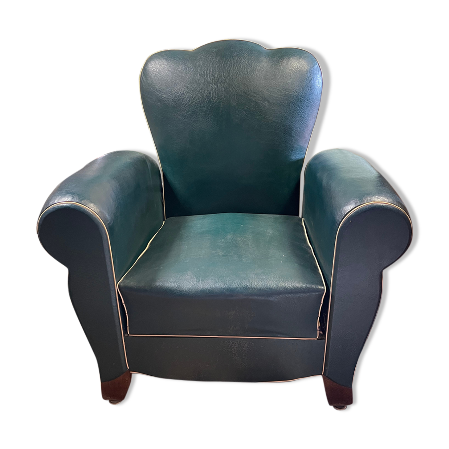 Armchair club moustache Skaï adjustable ep art deco