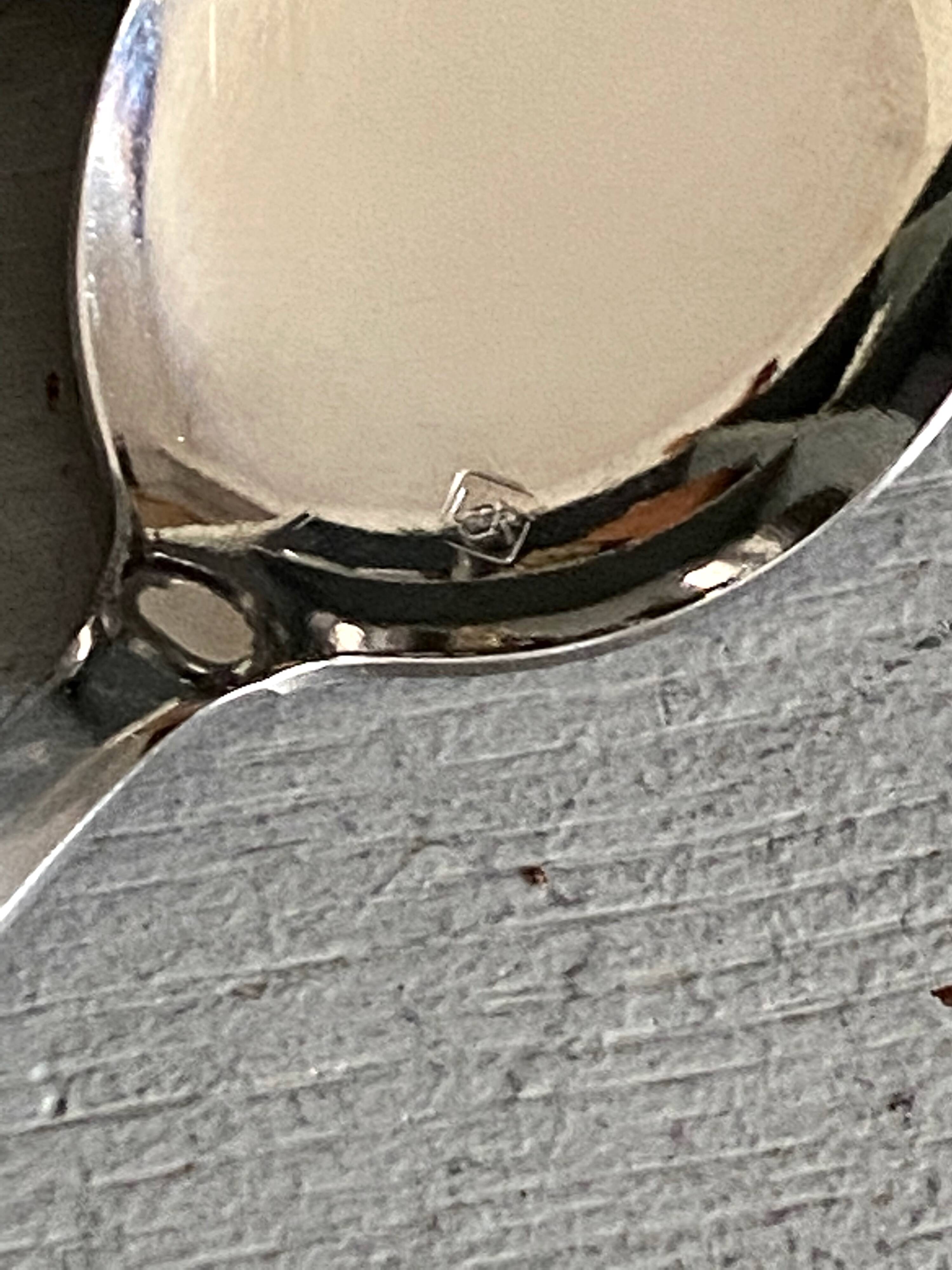 Ice cream cup with spoons, vintage stainless steel
