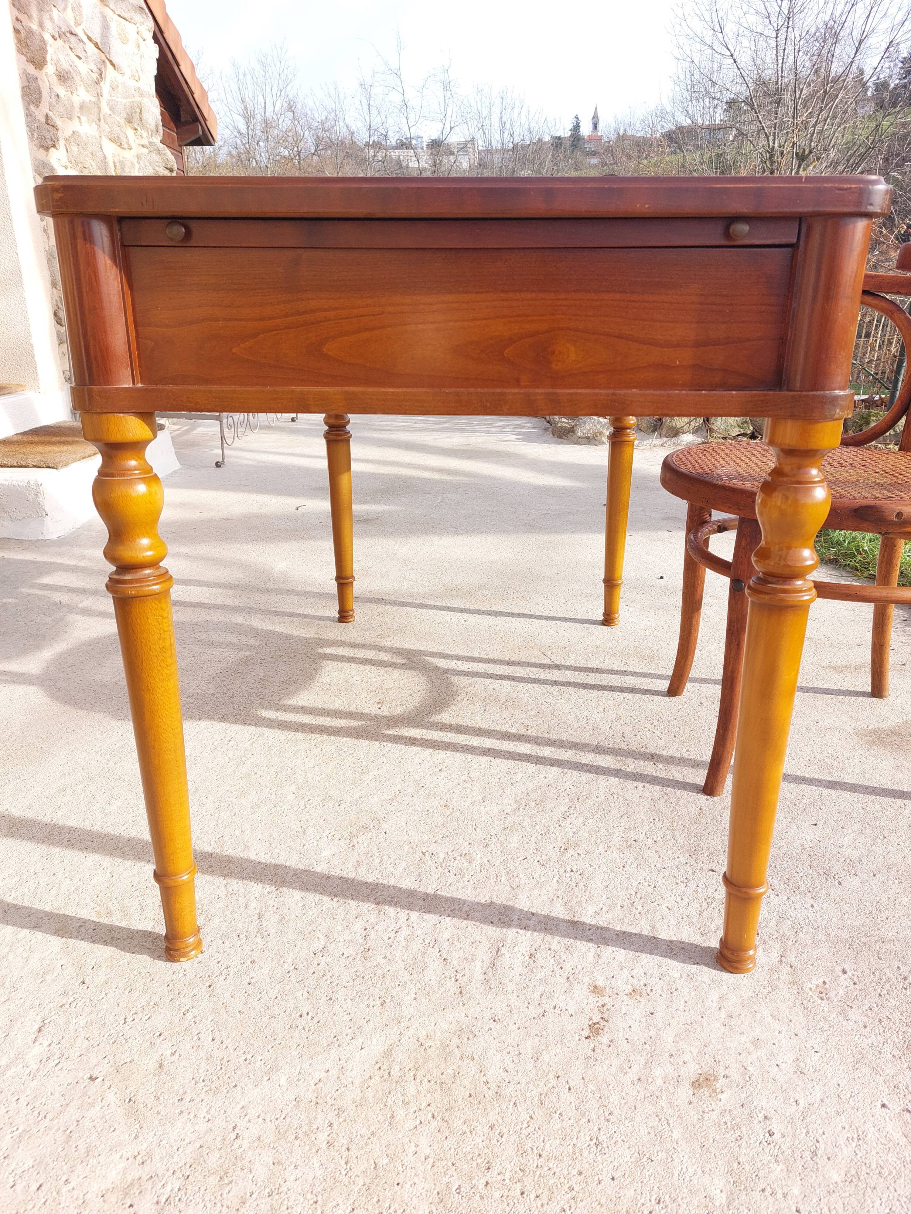 Green leather tray desk