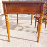 Green leather tray desk