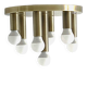 Mid-century ceiling light, brushed brass by Solken Leuchten, 7 lamps.