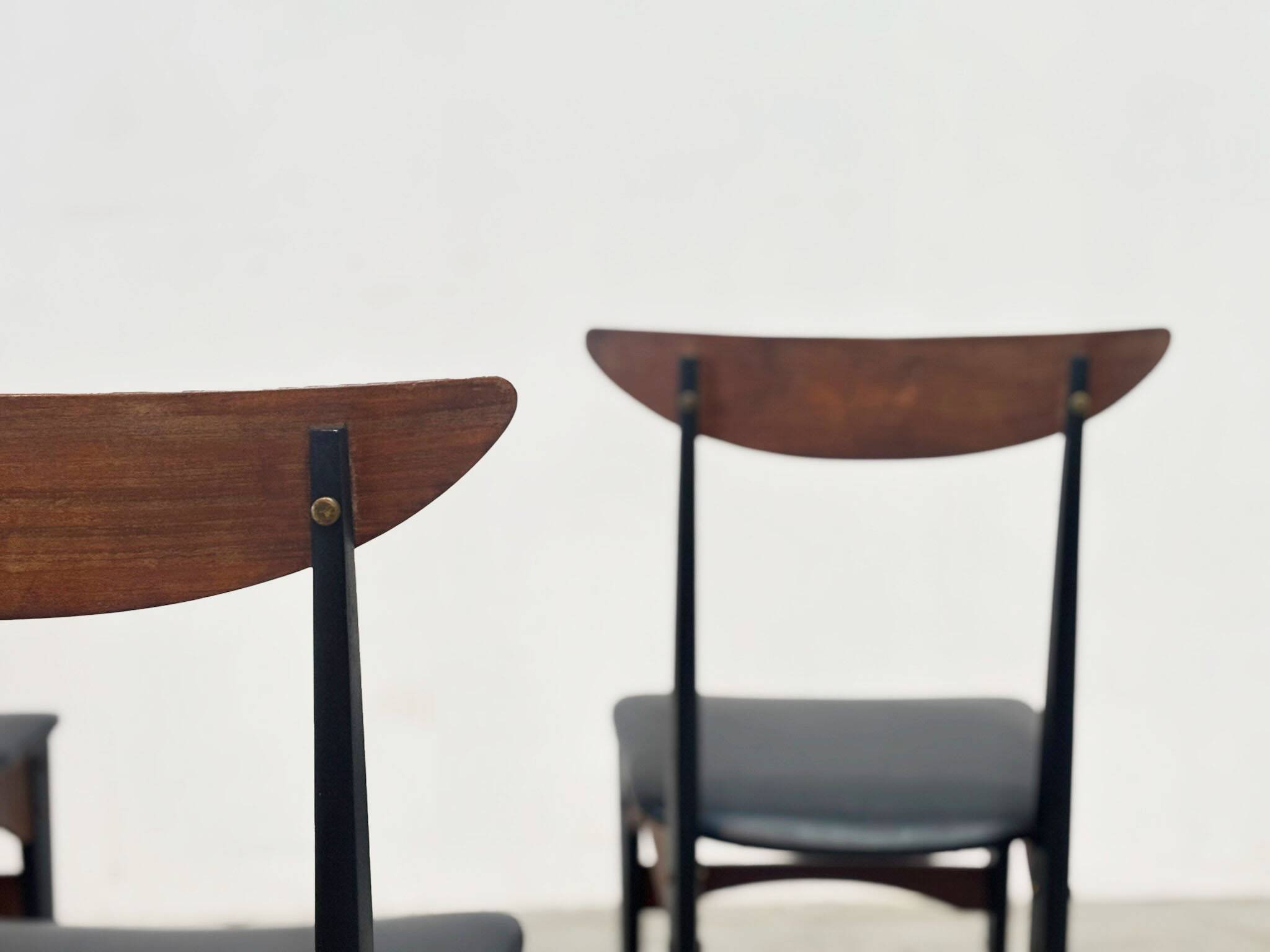 Set of six sculptural Italian dining chairs