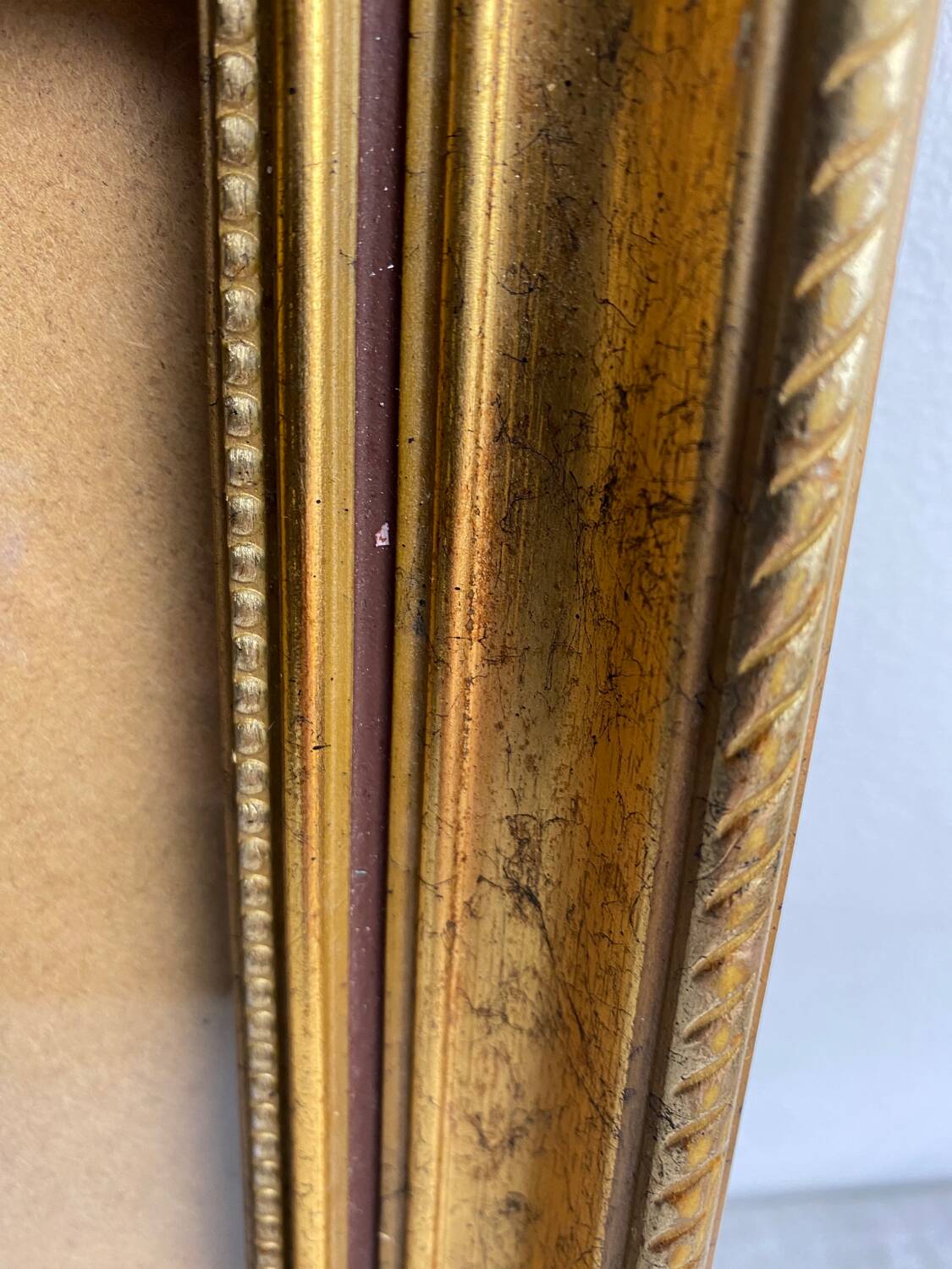 Glazed carved wooden frame