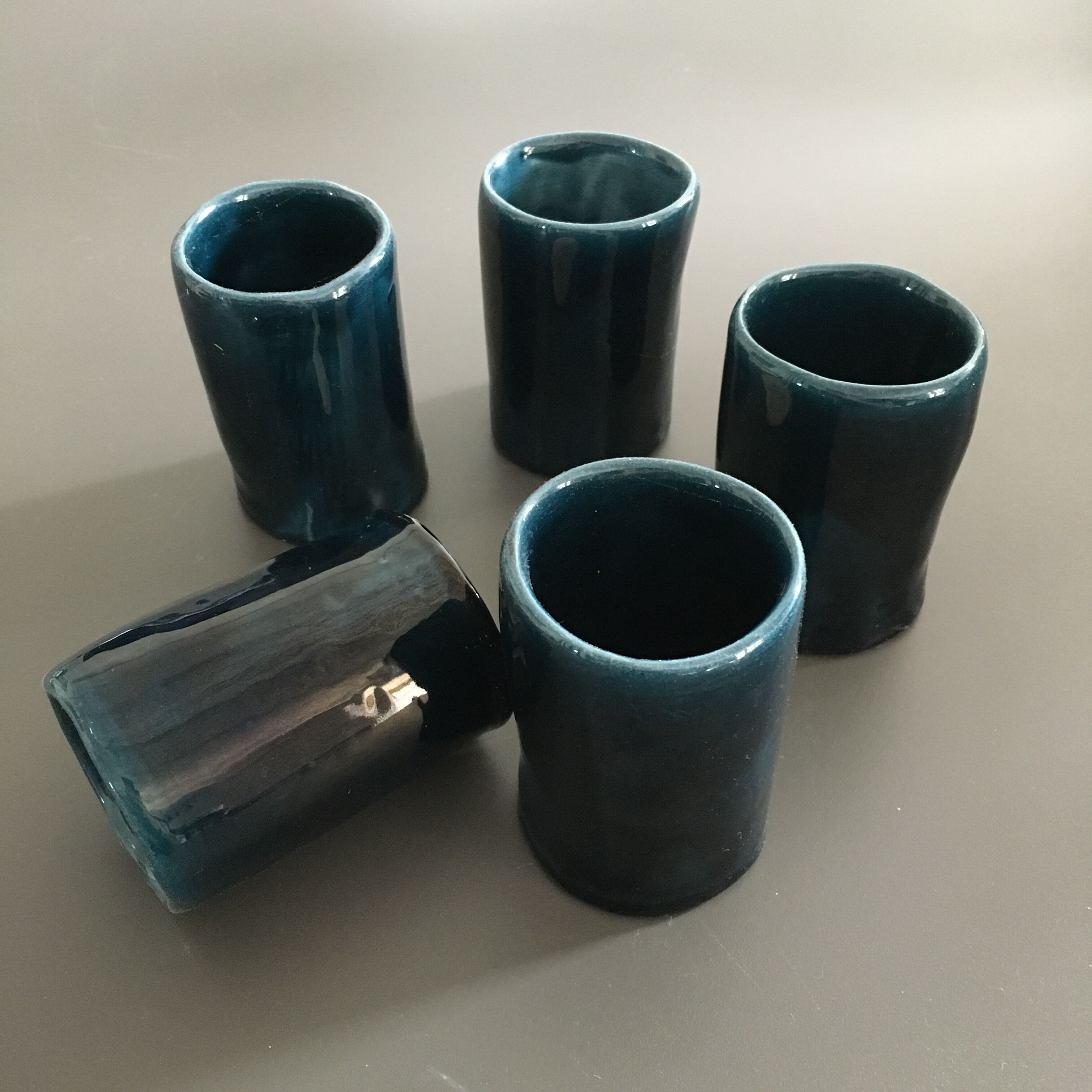 Lot of 5 midnight blue cups