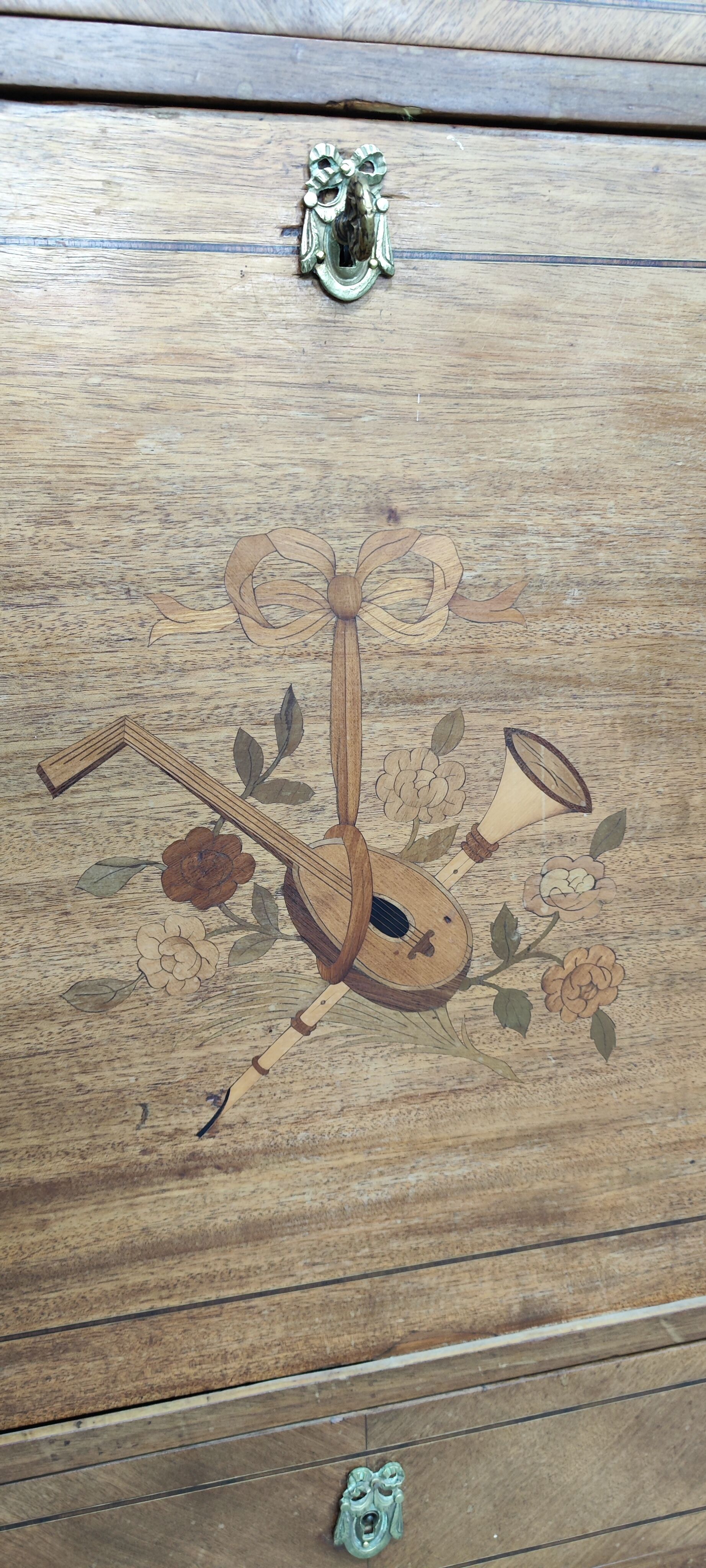 Former secretary marquetry and gilded bronze fittings