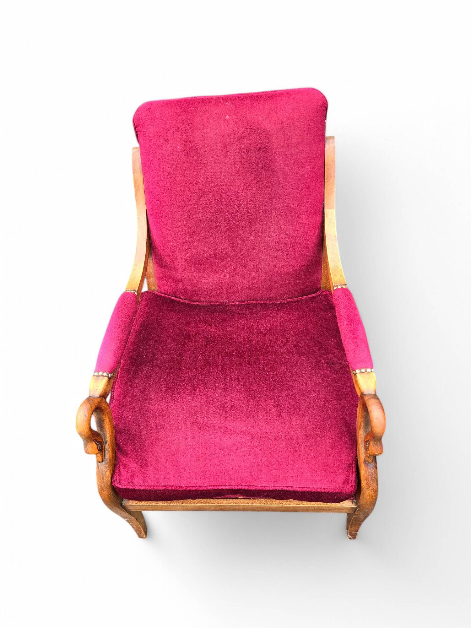 Paire de fauteuils anciens accoudoirs têtes de cygnes
