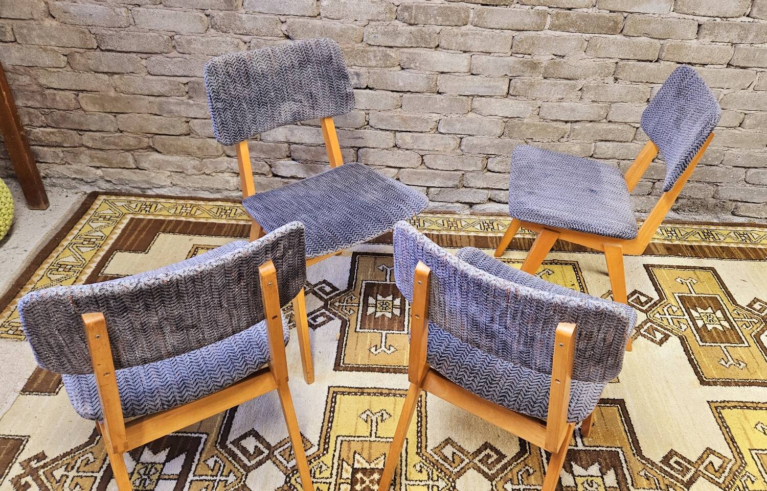 Set of 4 vintage 1960s Scandinavian chairs