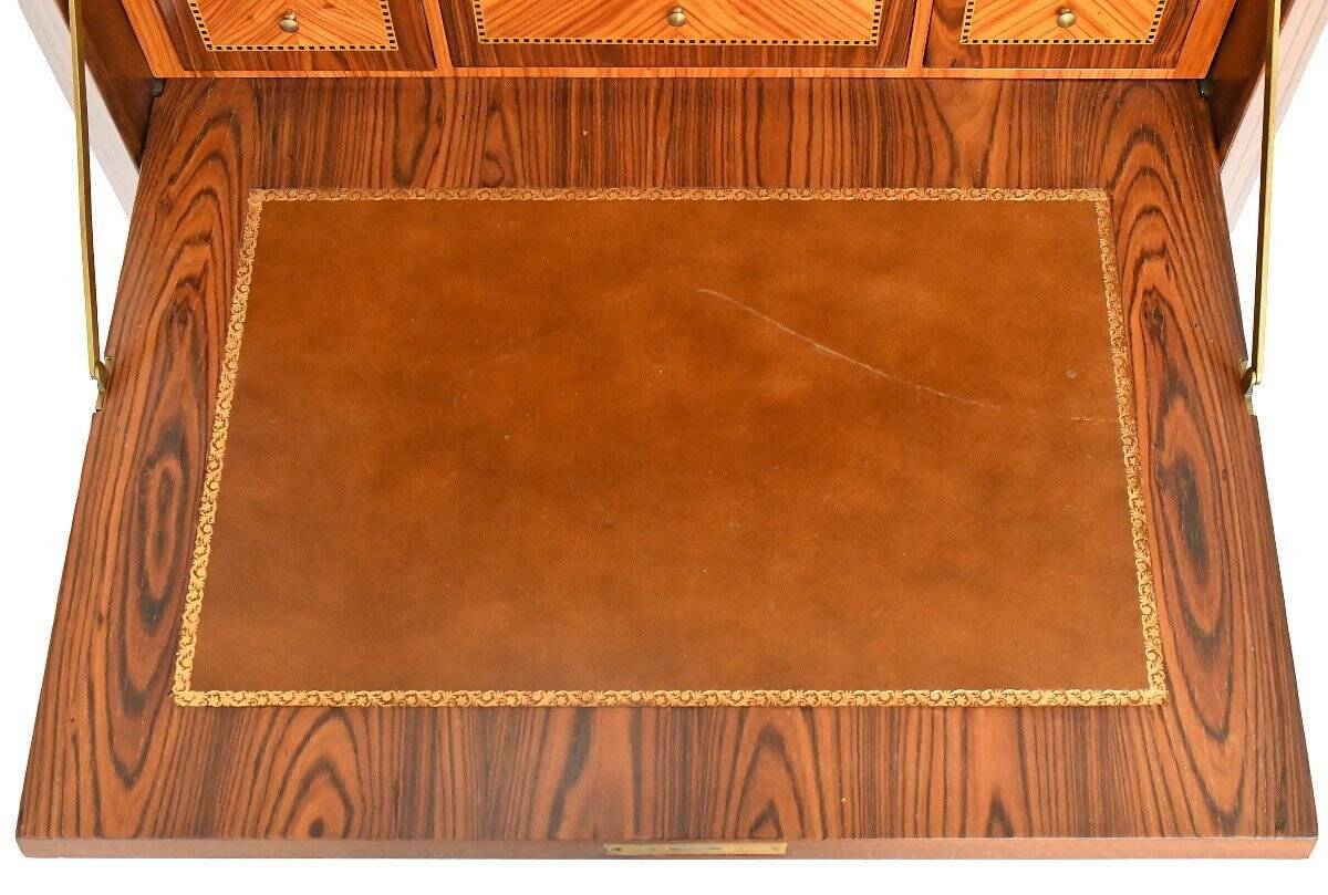 Transitional style secretary in marquetry