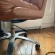 Brown leather office chair