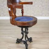 Early-20th Century Wooden Captain Armchair with Soft Seat, 1930s