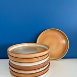Service de 6 assiettes creuse en grès vintage - art de la table ceramique grès vintage