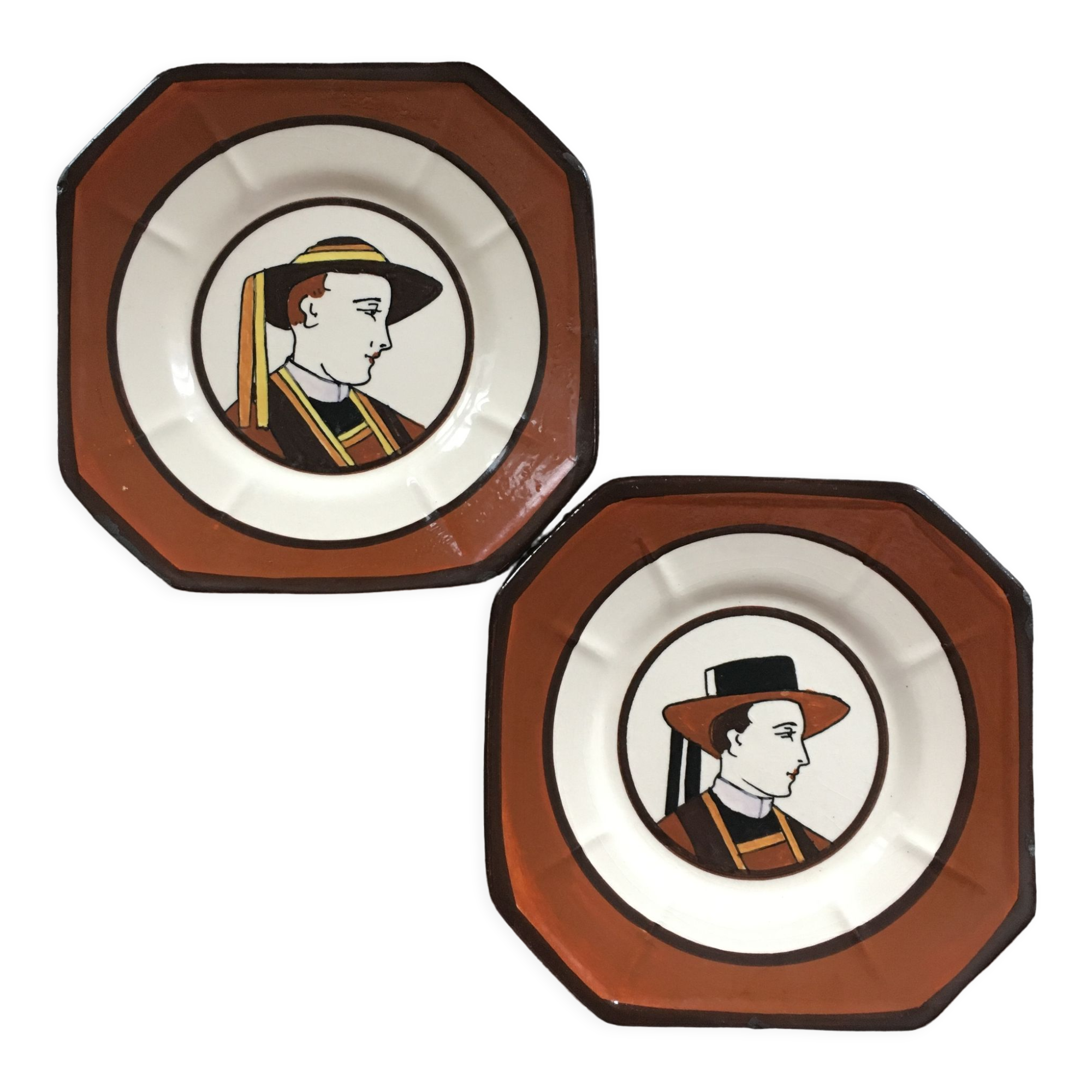 Pair of HB Quimper plates