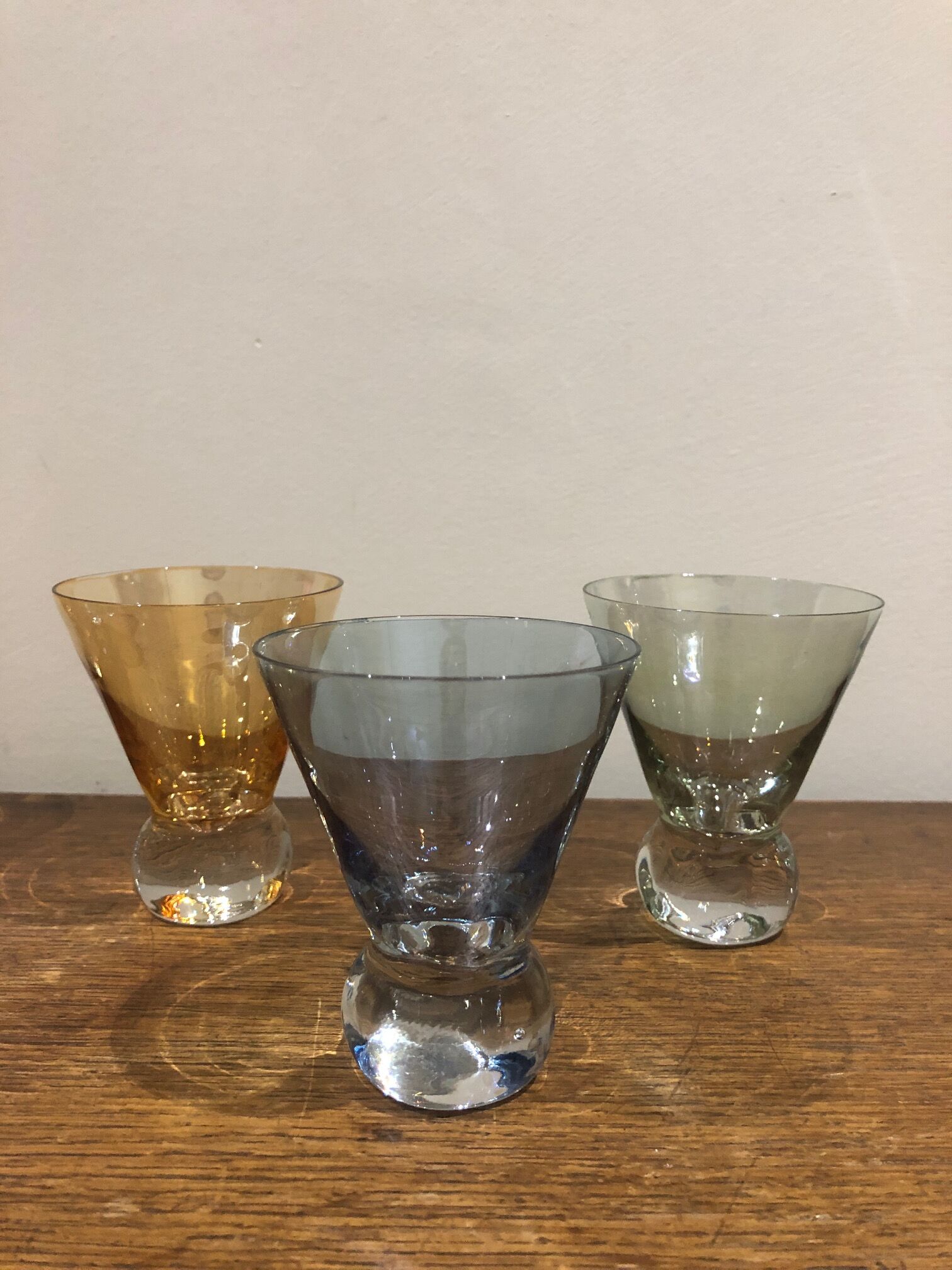 Lot of iridescent glasses from the 1950s