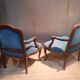Pair of large armchairs in Louis XV style from the 19th century.