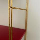 Modular vintage wall shelf, black and red metal circa 1960s