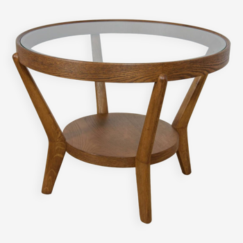 Table Basse en Chêne et Verre par Karel Kozelka & Antonin Kropacek pour Interier Praha, 1940s