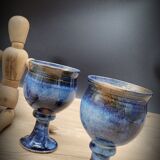 Set 4 blue sandstone cups