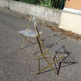 Pair of folding plexiglass chairs design year 80