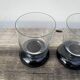 4 verres à eau noirs 1990