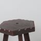 Rustic Spanish stool in solid wood – Handcrafted – 20th century