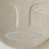 Plate "head with mask" natural stone hand carved