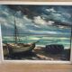 Oil on canvas by Maurice Vlaminck, marine theme.
