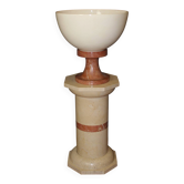 Column and its basin in marble and ceramic from around 1980.