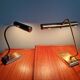 Pair of brass desk/piano lamps, 1950s-60s