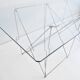 Foldable steel & glass dining table by Max Sauze 1970s