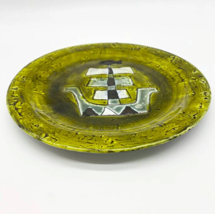Ceramic plate "Ship", 1950s