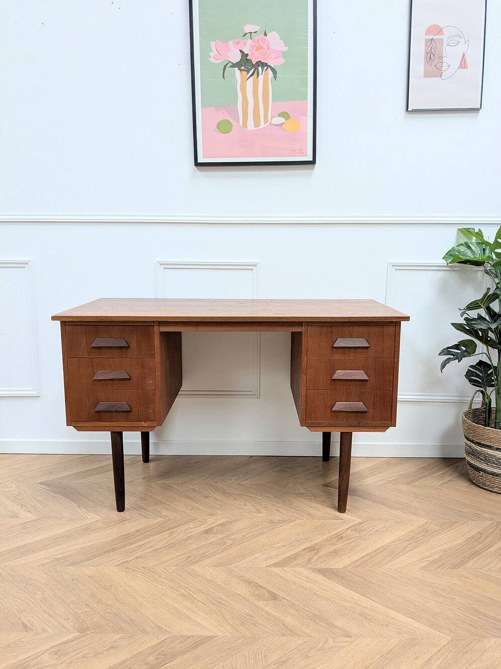 Vintage Scandinavian teak desk