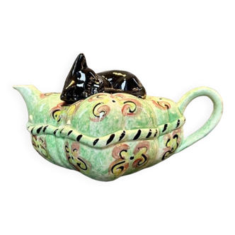 English Ceramic Teapot - Fancy Decorative Tableware - Cat