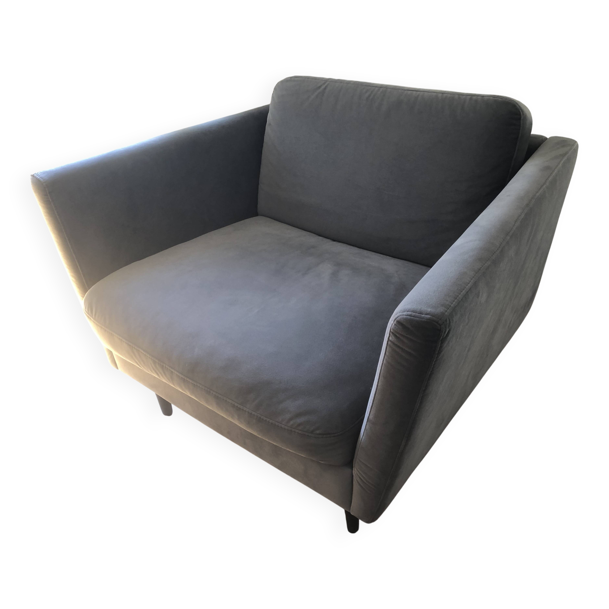 Bo Concept Osaka gray velvet armchair