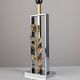 Maison Charles table lamp in chrome and gilt bronze with rose, France, 1970s