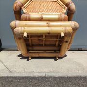Paire de fauteuils en bambou