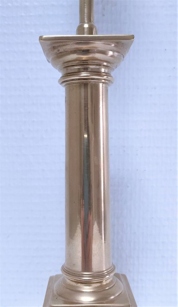 Pied de lampe colonne laiton massif style Regency design années 80