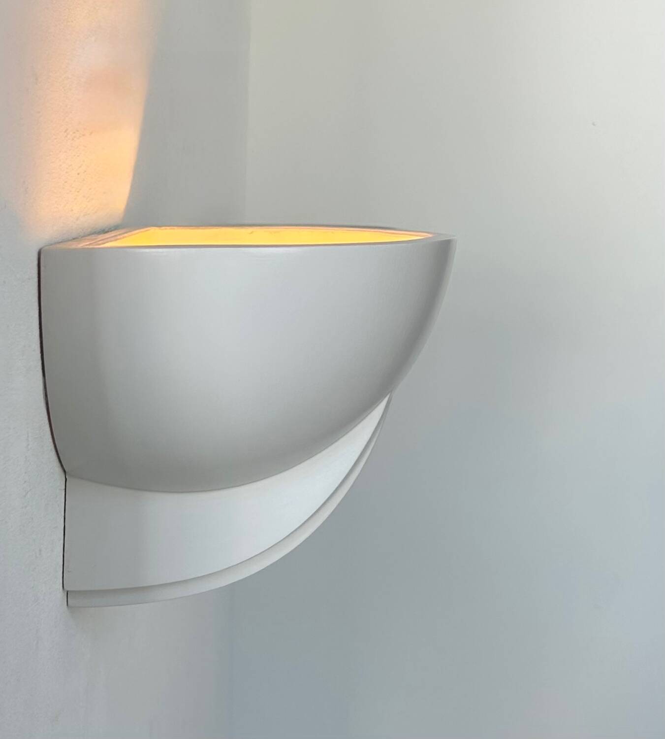 Pair of vintage plaster wall lights, France 1970