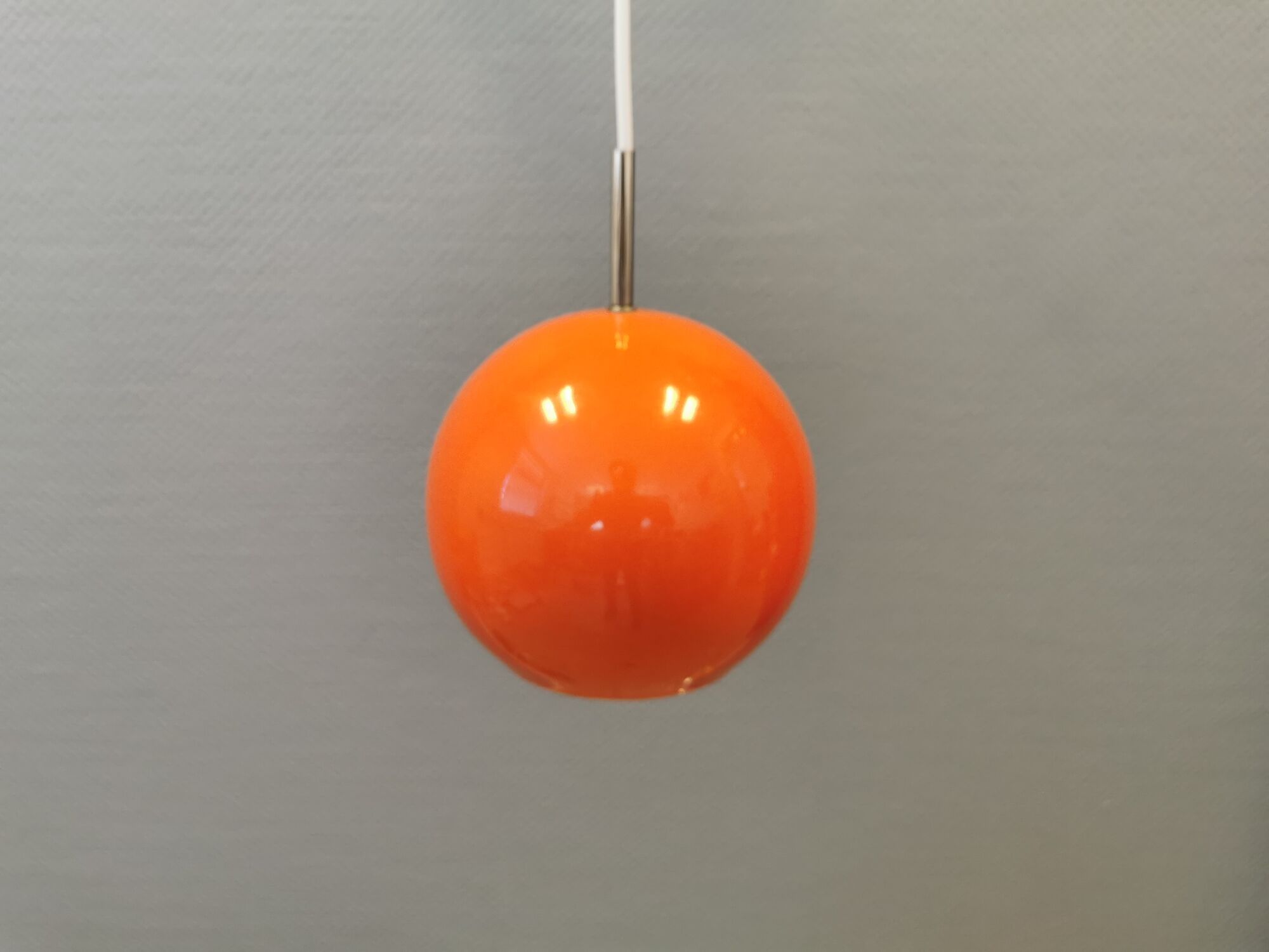 Orange ball lamp, Danish design and estimated from the 80