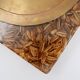 Large square brass and epoxy trinket tray with seed inclusions