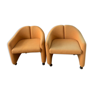 Pair of ps142 armchairs Eugenio Gerli Tecno