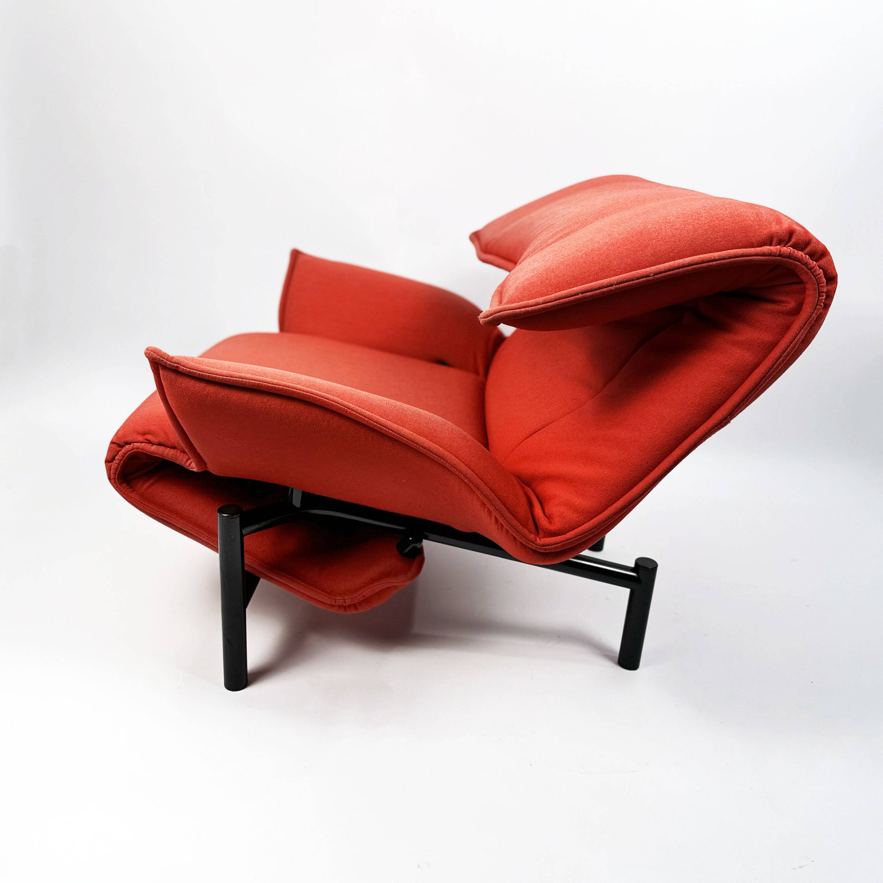 Chaise de véranda vintage rouge par Vico Magistretti