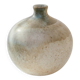 Beige Bernd Röter Studio Ceramic Vase by Clemenswerth Germany, Vintage Mid-Century with Green-Blue Glaze