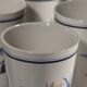 12 vintage mazagrans in earthenware, with a blue floral design.