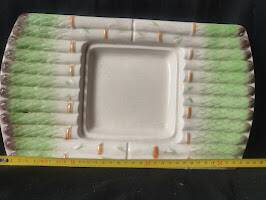 Very beautiful asparagus dish in slipware.