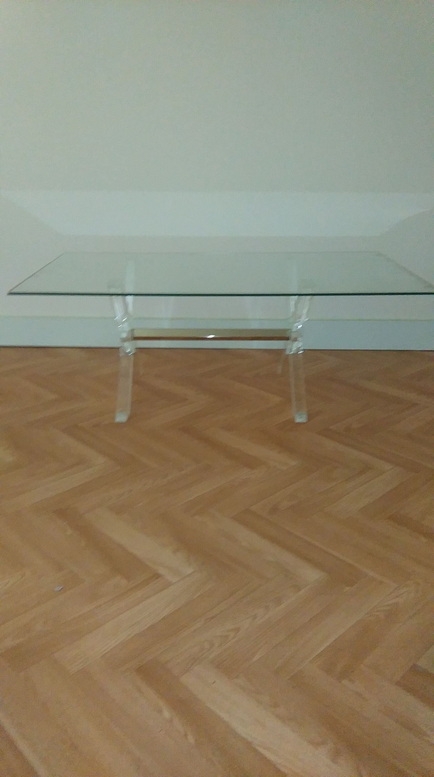 Table basse verre et plexiglas années 70